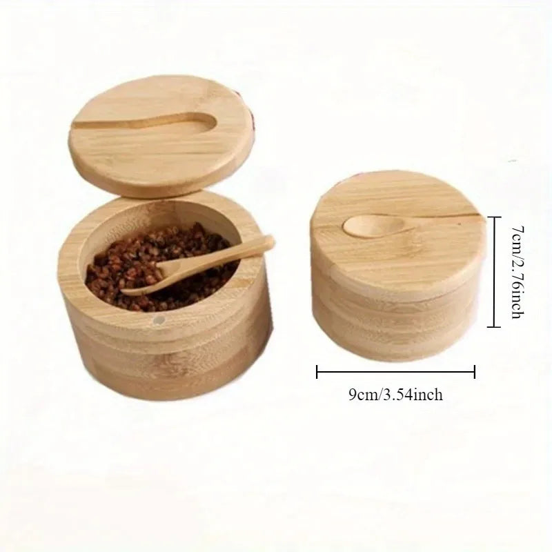 Salt Seasoning Jars Pepper Jar Bamboo Condiment