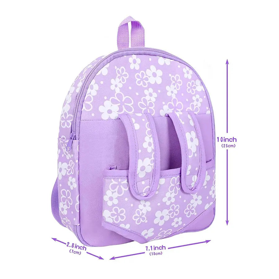 Doll Backpack Bag Cute Flower Handbag Kids Carry Storage Gift Christmas Birthday
