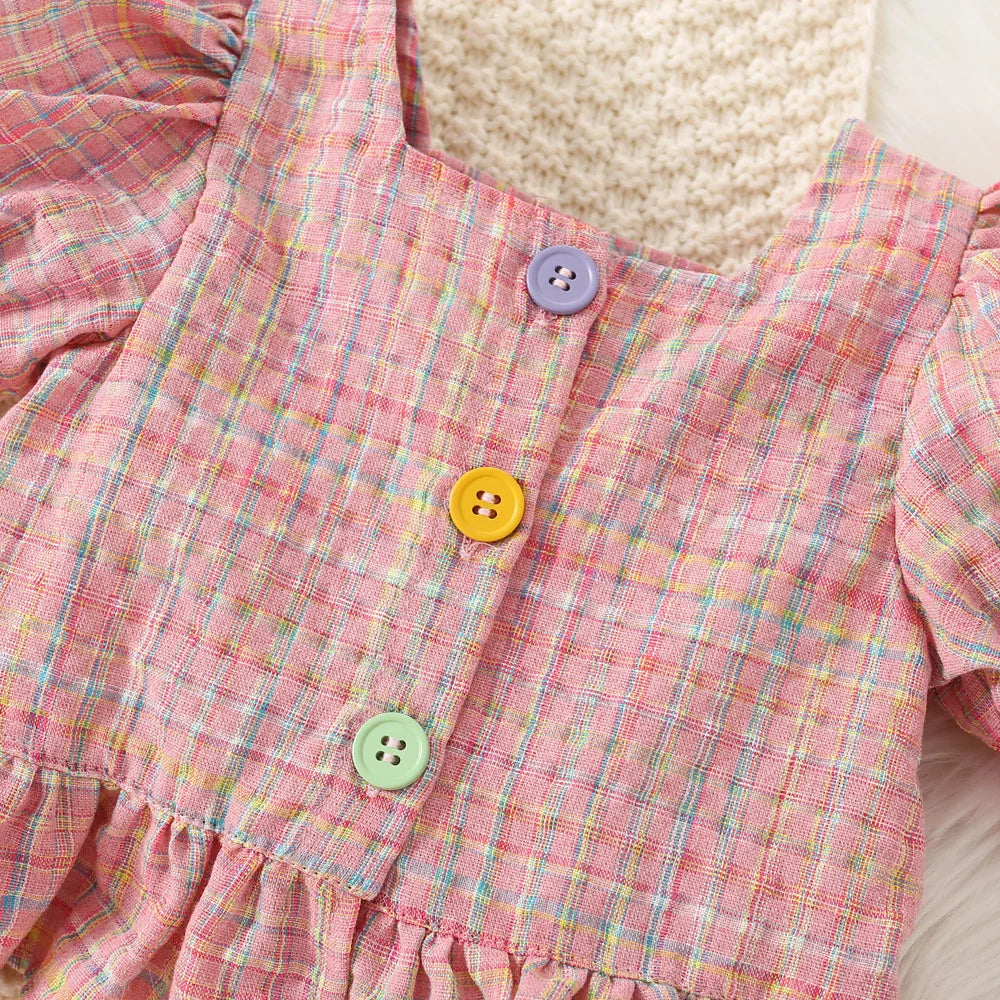 Baby Girl Plaid Summer Top and Shorts Set 0 3 Years