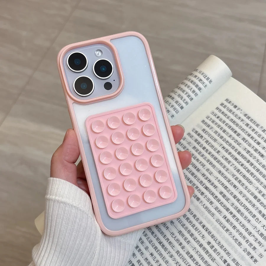 3D Suction Cup Airbag Clear Candy Shockproof Bumper iPhone Case