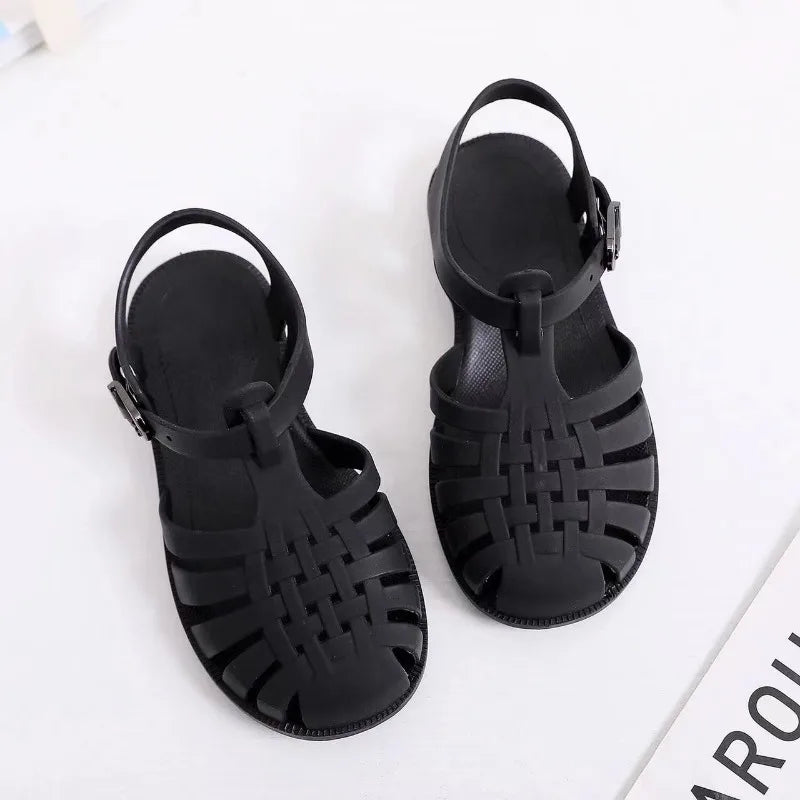 Kids Beach Sandals Soft Non Slip Jelly Gladiator Shoes for Boys & Girls