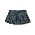 Women Y2K Plaid Pleated Mini Skirt Vintage Preppy Style Summer Skirt