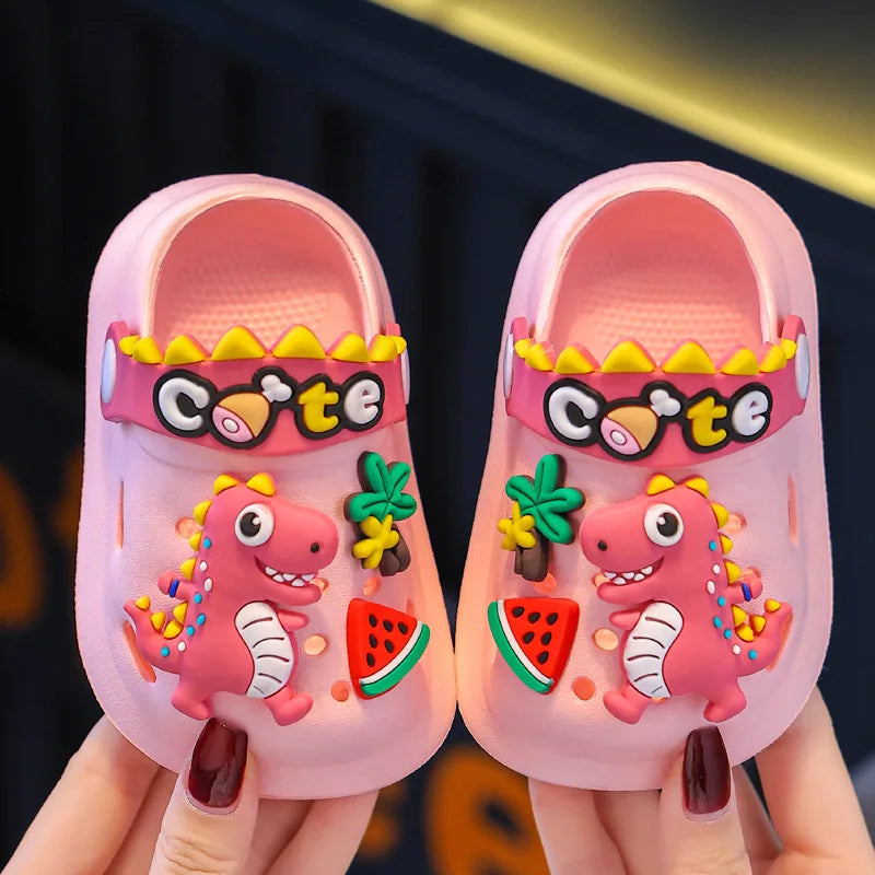 Kids Dinosaur Clogs Sandals Anti Slip Cartoon Summer Beach Shoes for Boys and Girls