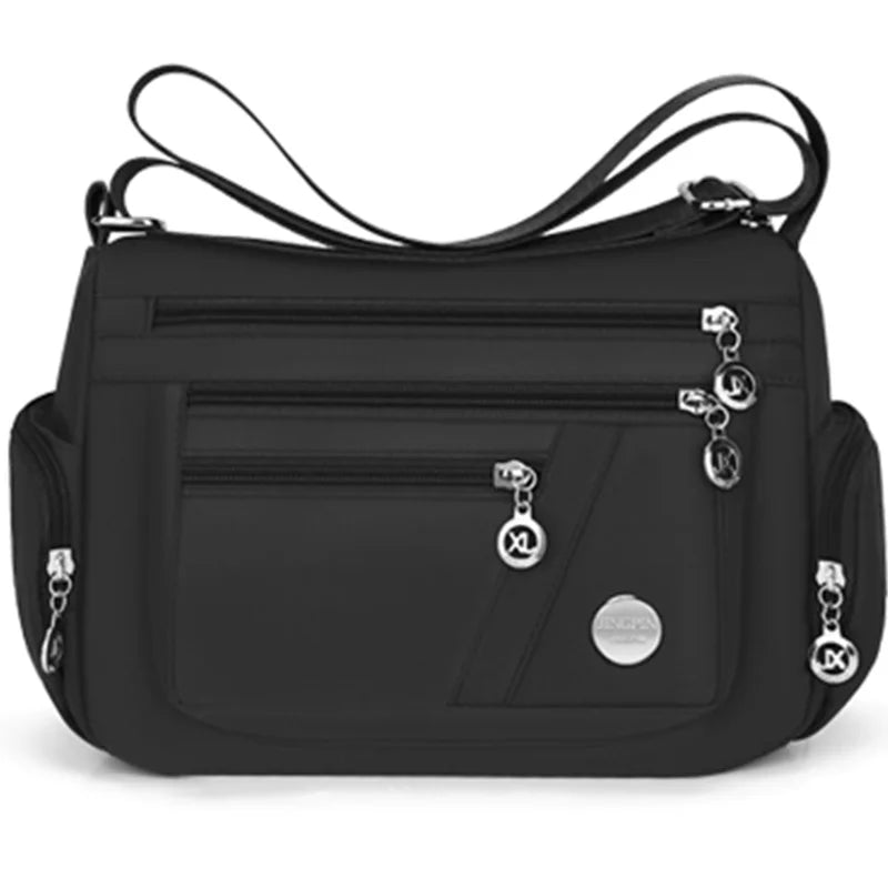 Women Nylon Crossbody Bag Multi Pocket Shoulder Bag Waterproof Travel Casual Handbag Large Capacity Messenger Bag