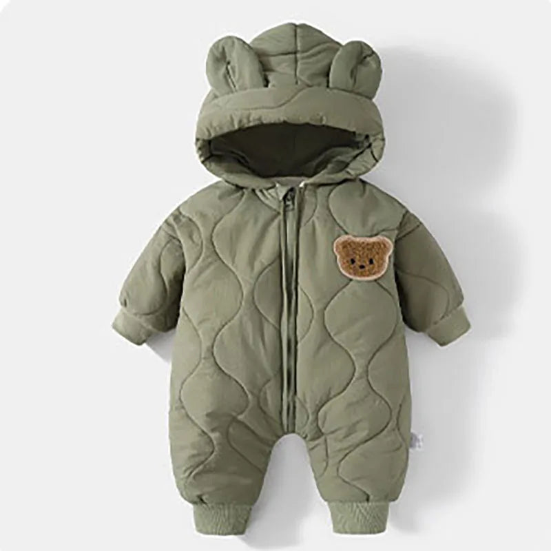 Winter Baby Bear Romper Warm Fleece Jumpsuit