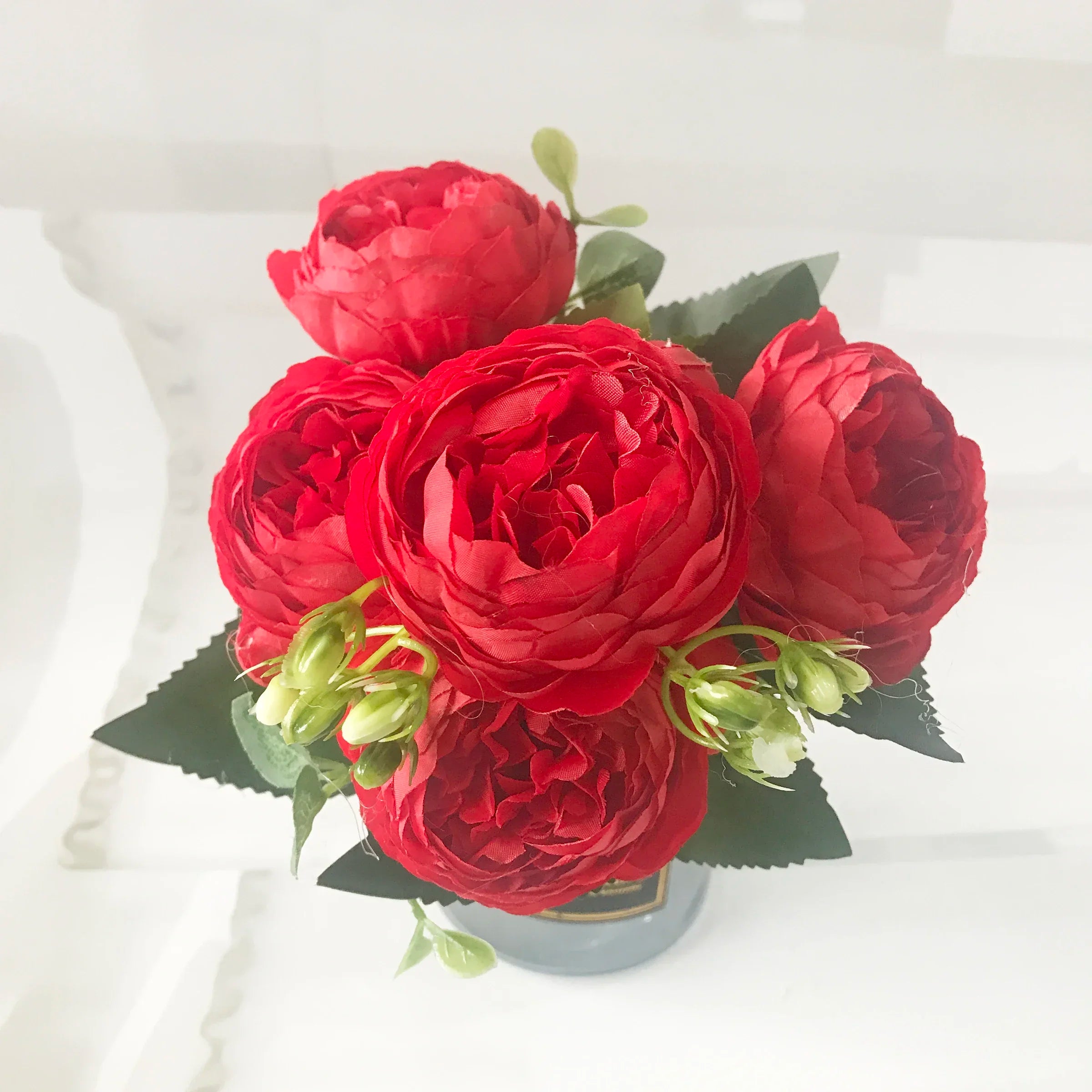 30cm Pink Peony Artificial Flower Bouquet Silk Fake Flowers Home Wedding Decor