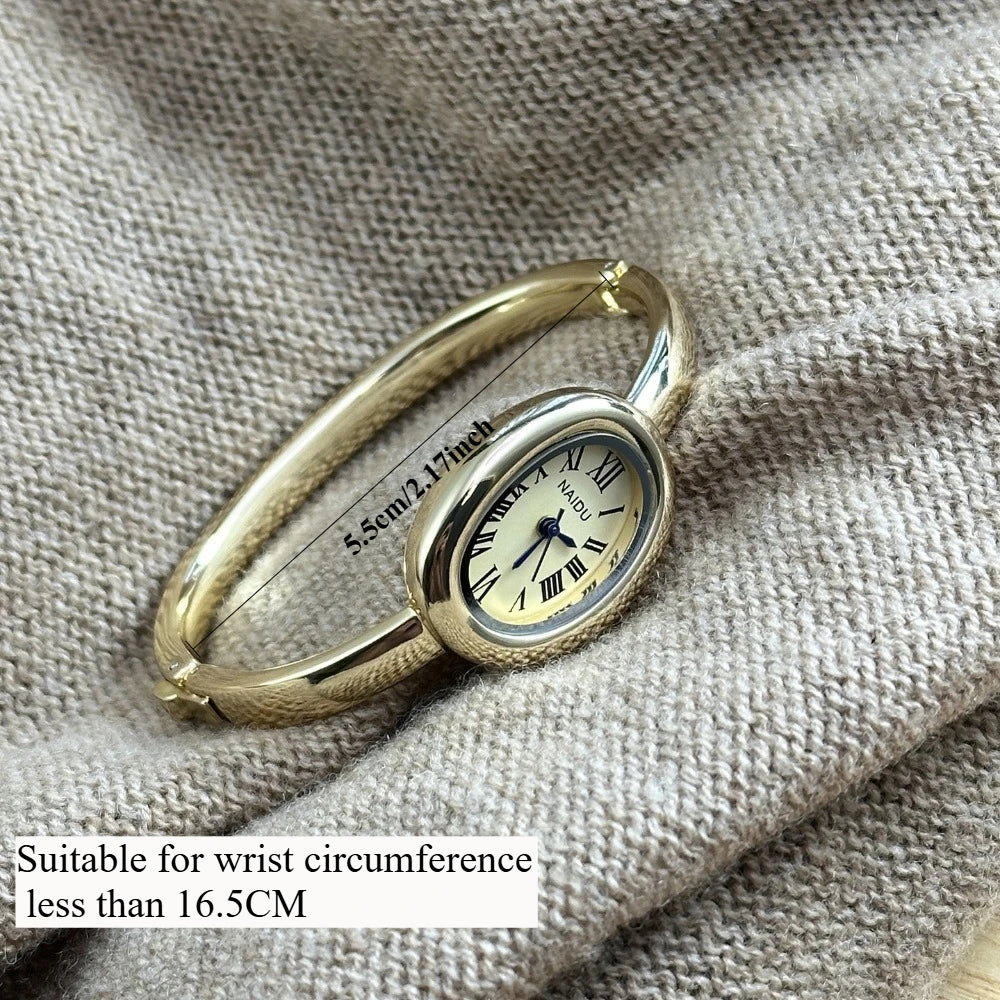 Ladies Gold Bracelet Watch Stainless Steel Small Dial Wristwatch