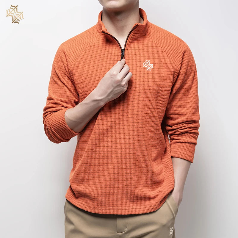 Men Long Sleeve Running T Shirt Breathable Fitness Outdoor Sports Business Casual Top