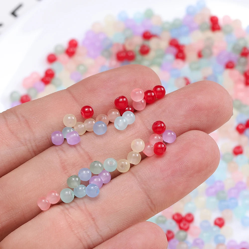 DIY Jewelry Beads Kit – Colorful Glass Round Beads for Bracelet & Necklace Making