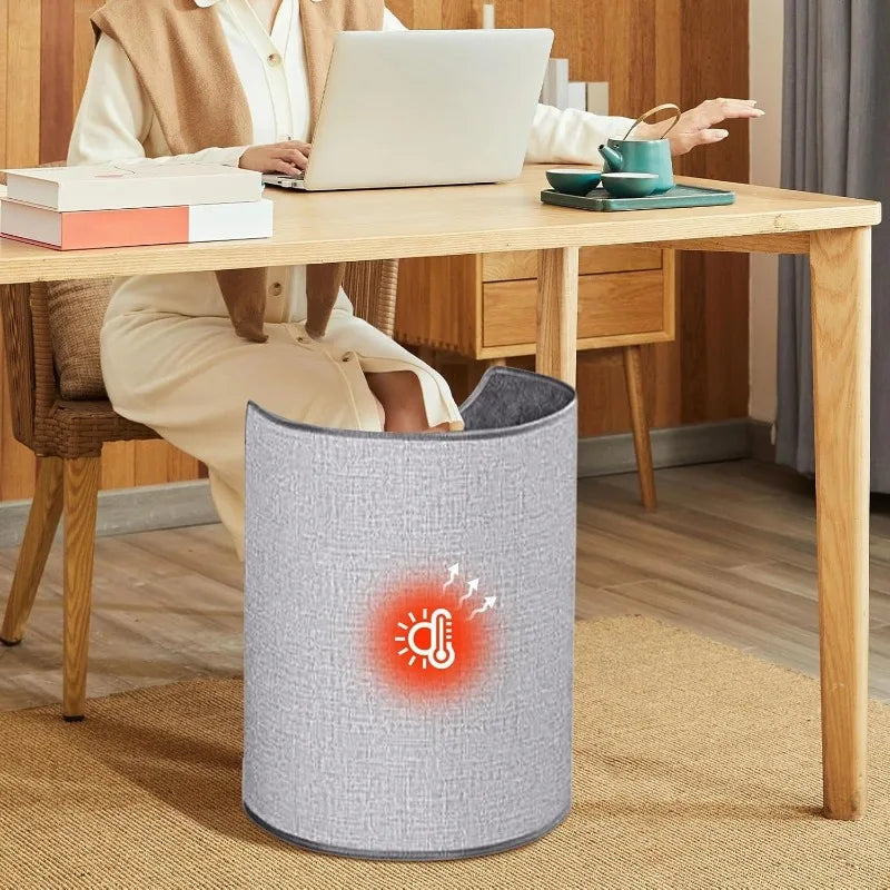 Foldable Under Desk Foot Warmer Electric Heater with Thermostat Timer Auto Shut Off