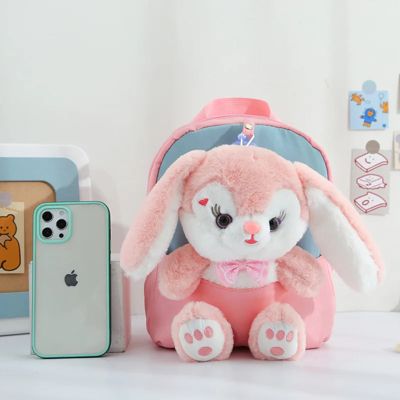 Kids 3D Plush Rabbit Backpack Cute Cartoon Preschool School Bag
