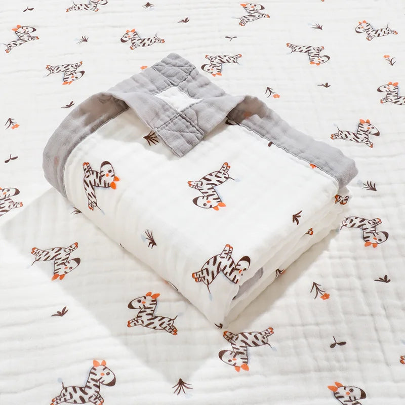 Baby 6 Layer Cotton Gauze Blanket Breathable Newborn Swaddle Bath Towel
