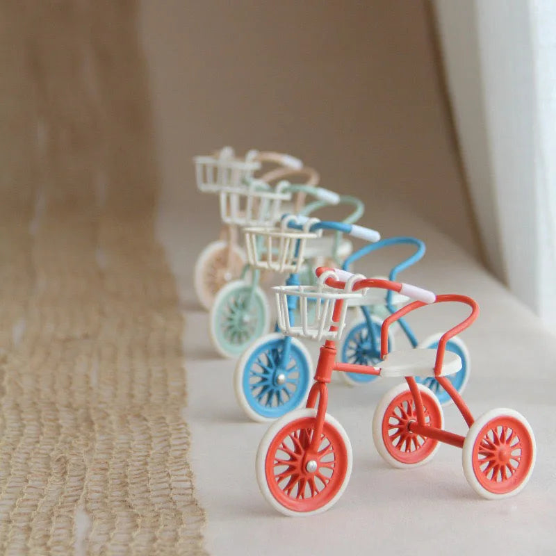Miniature Iron Tricycle Realistic Bicycle Accessory Home Decor Gift