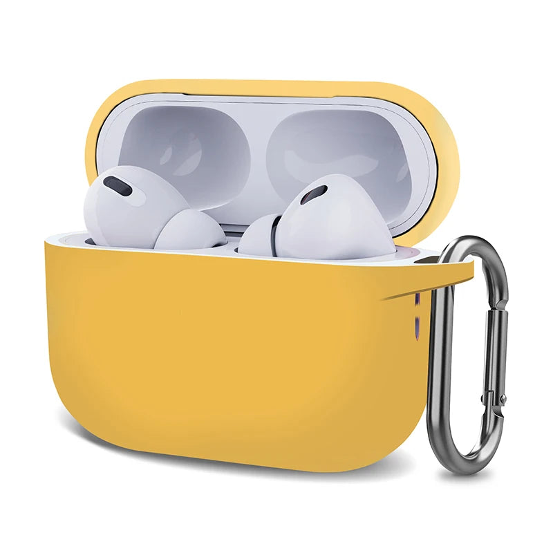 Silicone AirPods Case with Carabiner Shockproof Protective Cover for AirPods 1 2 3 Pro Pro 2