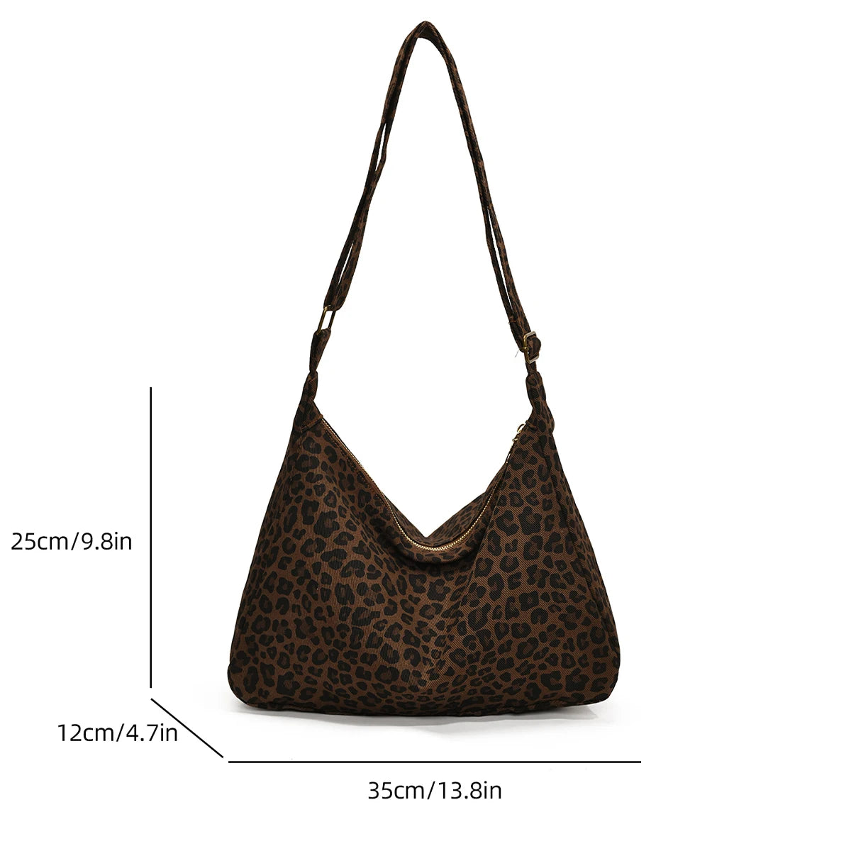 Women Leopard Print Shoulder Bag Large Capacity Retro Crossbody Tote