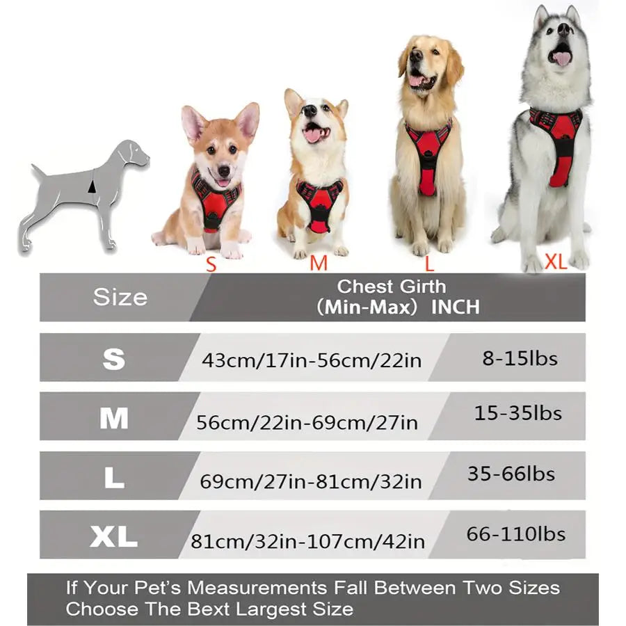 Reflective No-Pull Dog Harness – Adjustable Walking Harness with Control Handle