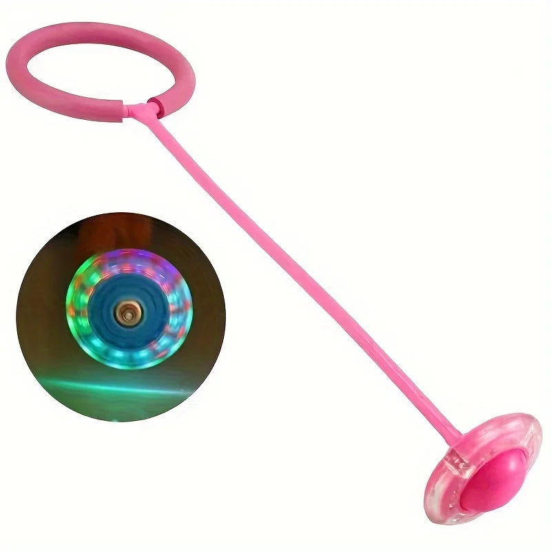 Flashing Jump Ring Bouncing Ball Foldable Kids Skill Toy LED Sports Game