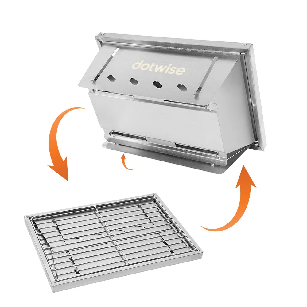 304 Stainless Steel Folding BBQ Grill Portable Outdoor Camping Firewood Stove with Carry Bag