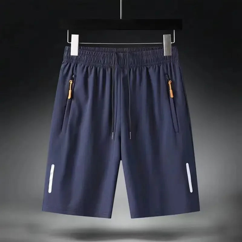 Men Ice Silk Sports Shorts Quick Dry Breathable Gym Running Beach Casual Shorts