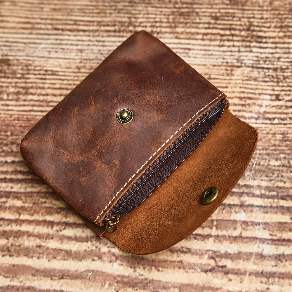 Genuine Leather Coin Purse Wallet Small Card and Key Holder