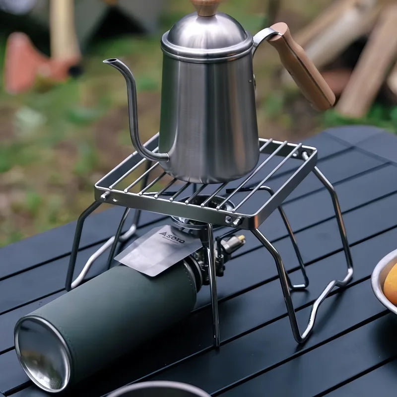 Portable Stainless Steel Camping Grill Rack Foldable Mini BBQ Stove Stand for Outdoor Cooking