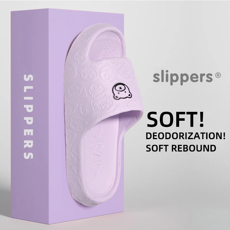 Non Slip Bathroom Slippers Women Soft EVA Shower Slides Indoor Home Sandals Anti Slip Summer Lightweight Slippers