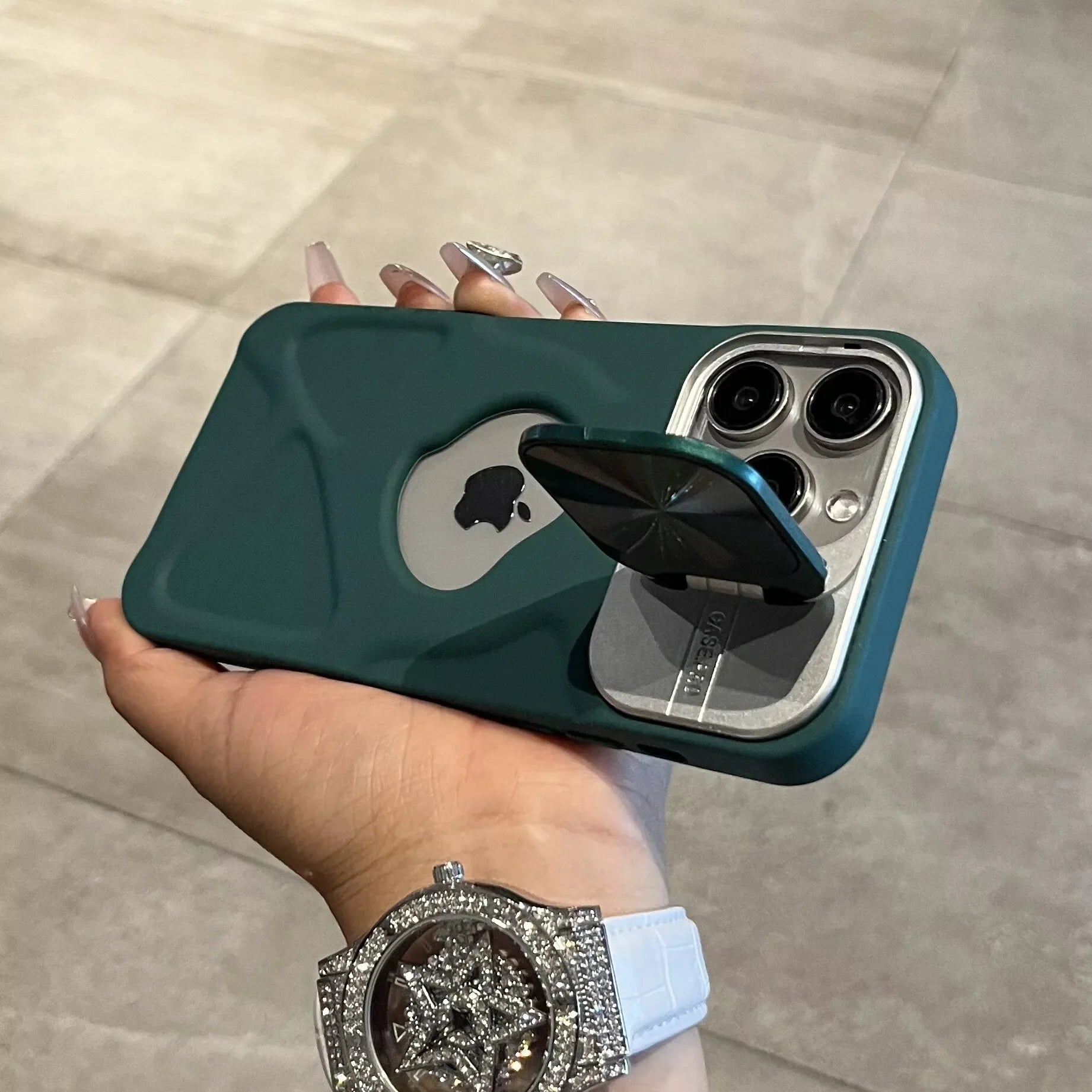 Magnetic Logo Stand Lens Protection iPhone Case