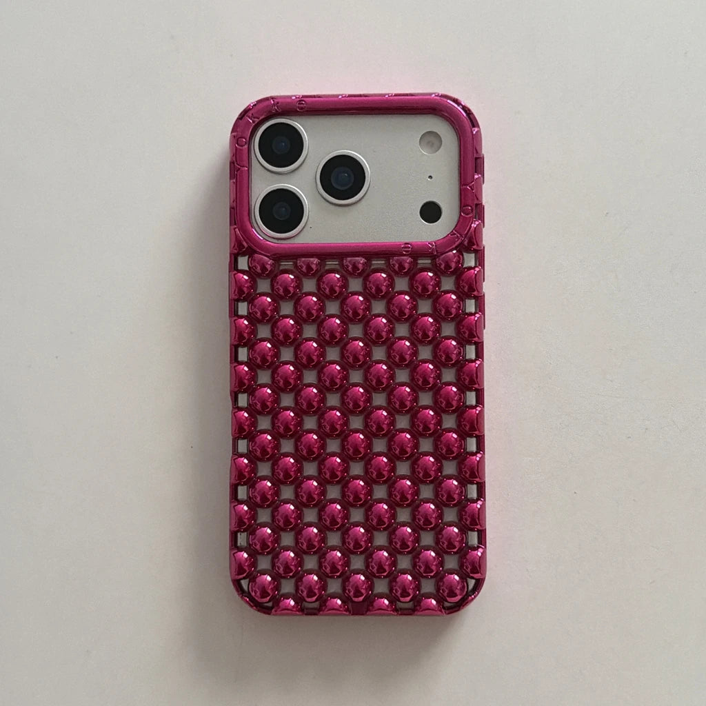 Stereoscopic Hollow Pearl Bead Shockproof iPhone Case