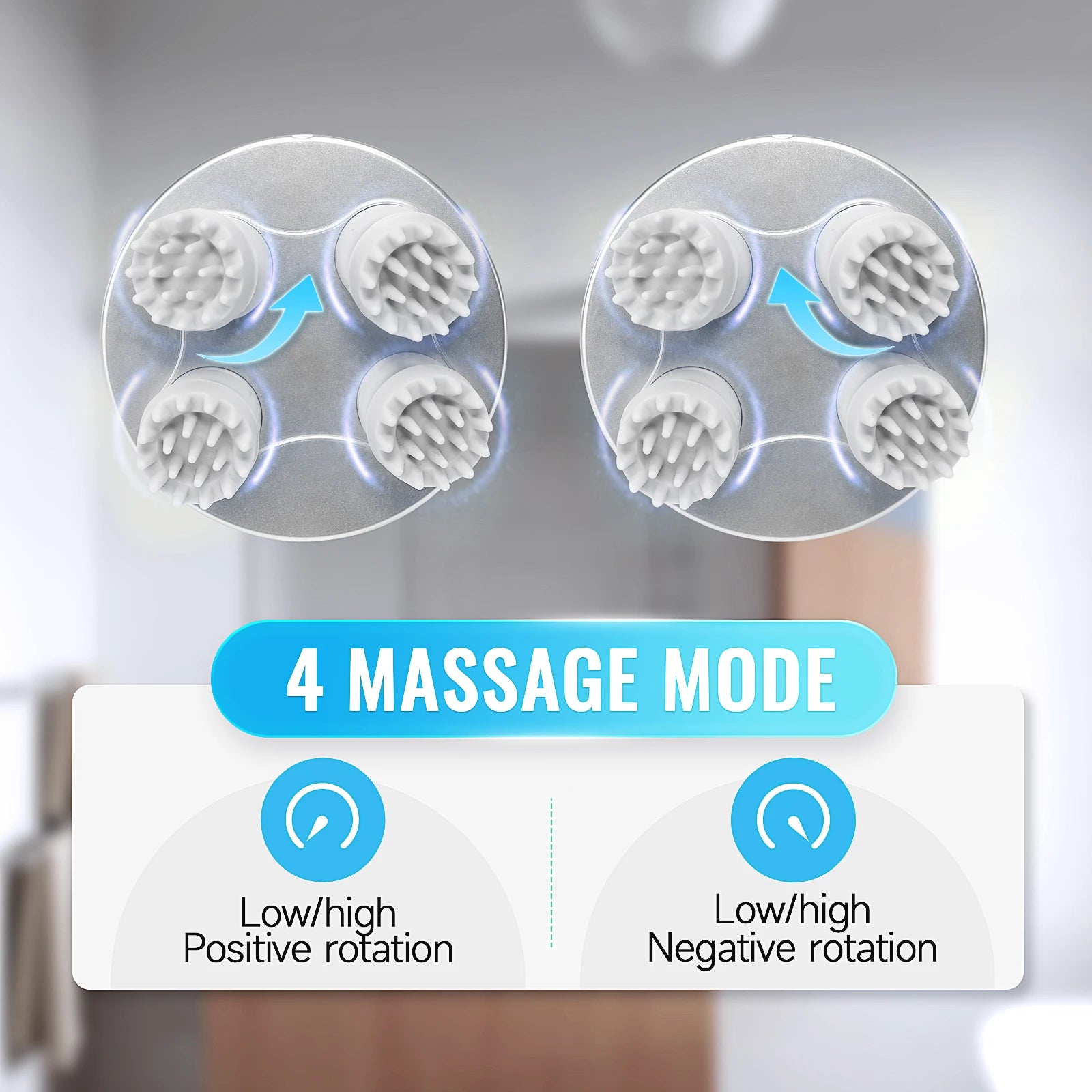 Electric Scalp Massager Wireless Deep Tissue Head Neck and Body Stress Relief