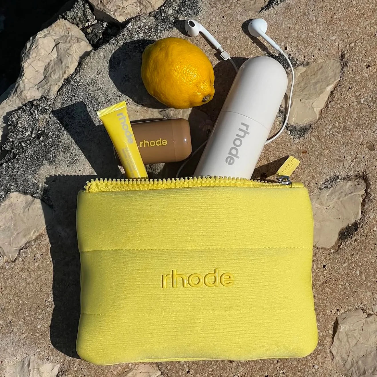 Yellow Makeup Bag Portable Travel Cosmetic Pouch Zipper Toiletry Organizer Women
