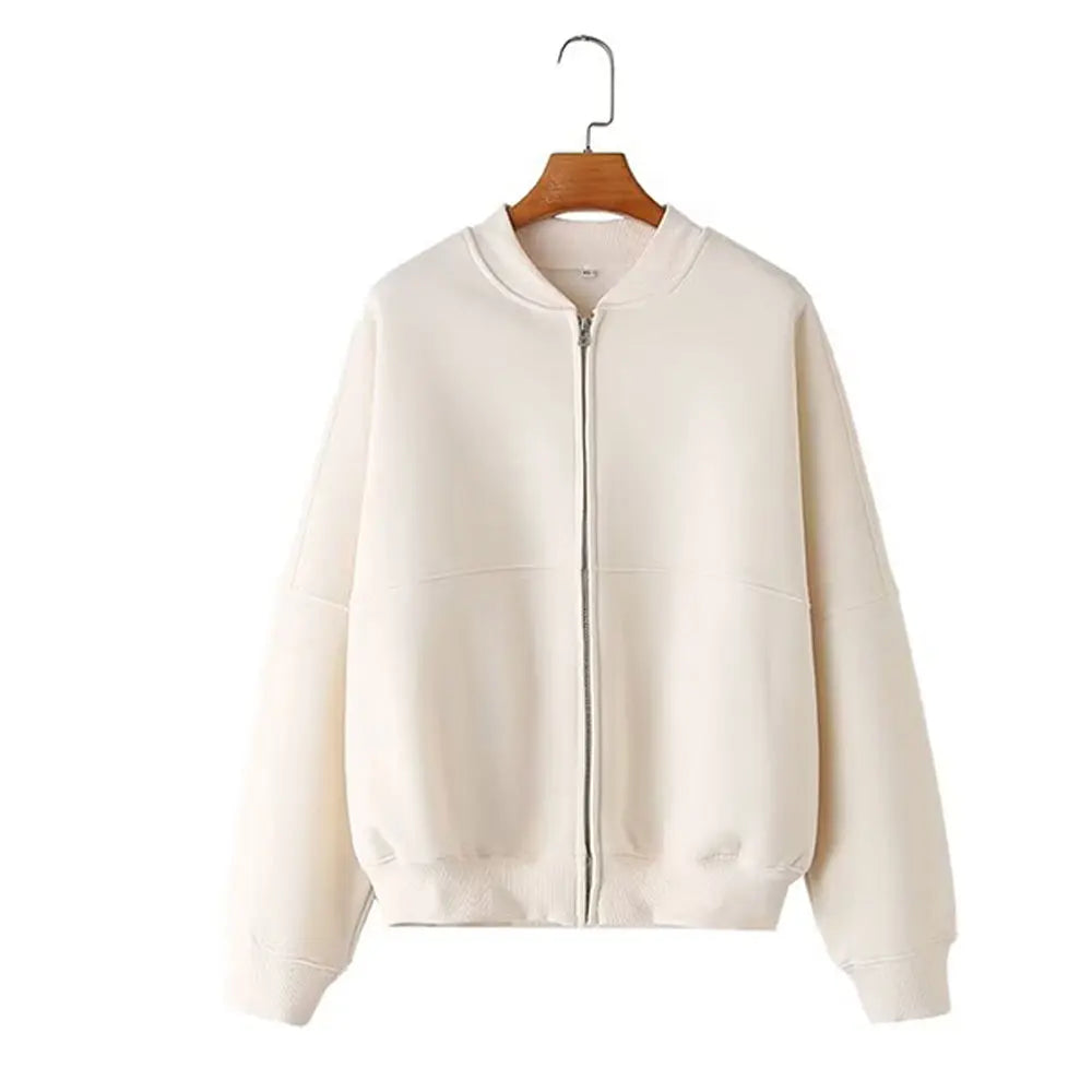 Women Retro 2 Piece Bomber Jacket and Wide Leg Pants Set