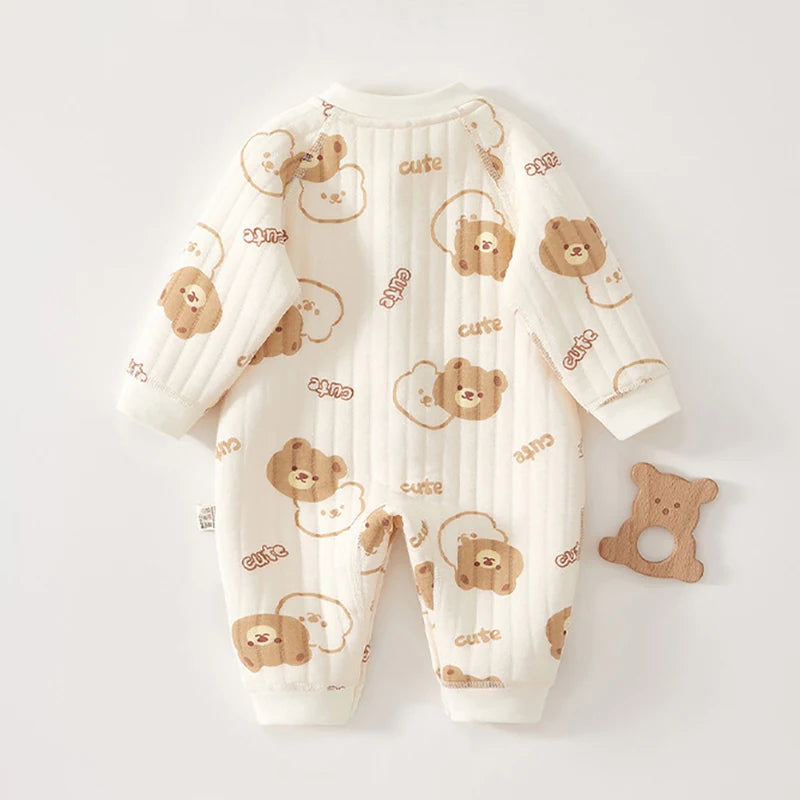 Newborn Winter Bear Jumpsuit Long Sleeve Romper Onesie
