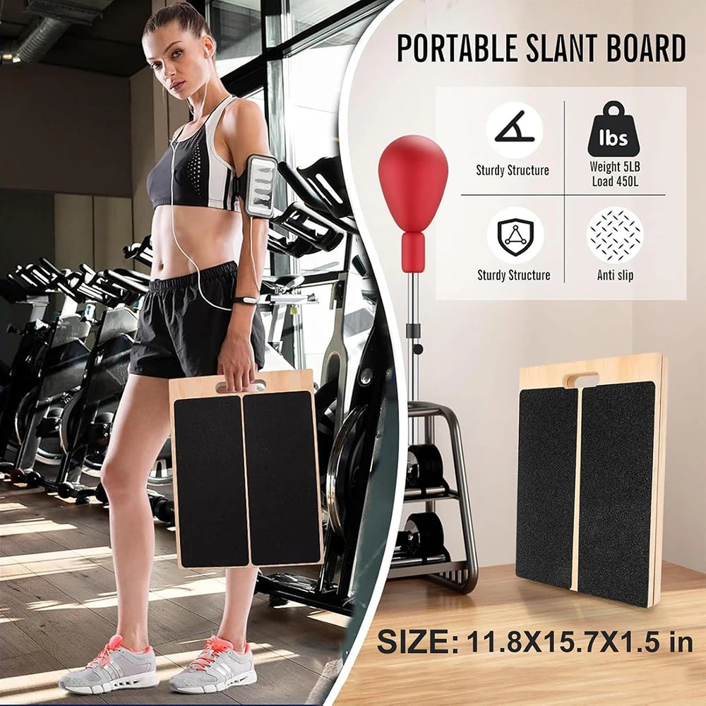 Adjustable Wooden Slant Board for Calf Stretching
