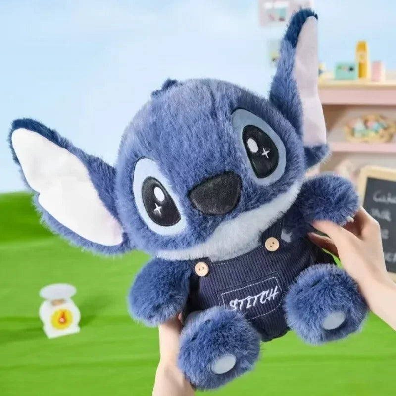 Cute Blue Alien Plush Doll with Overalls Stuffed Toy Birthday Gift