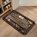 Floral Letter Anti Slip Door Mat Welcome Rug