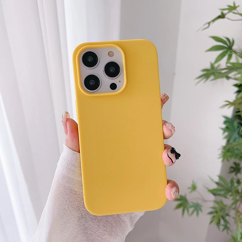 Candy Color Silicone Soft Matte Frosted Ultra Thin iPhone Case