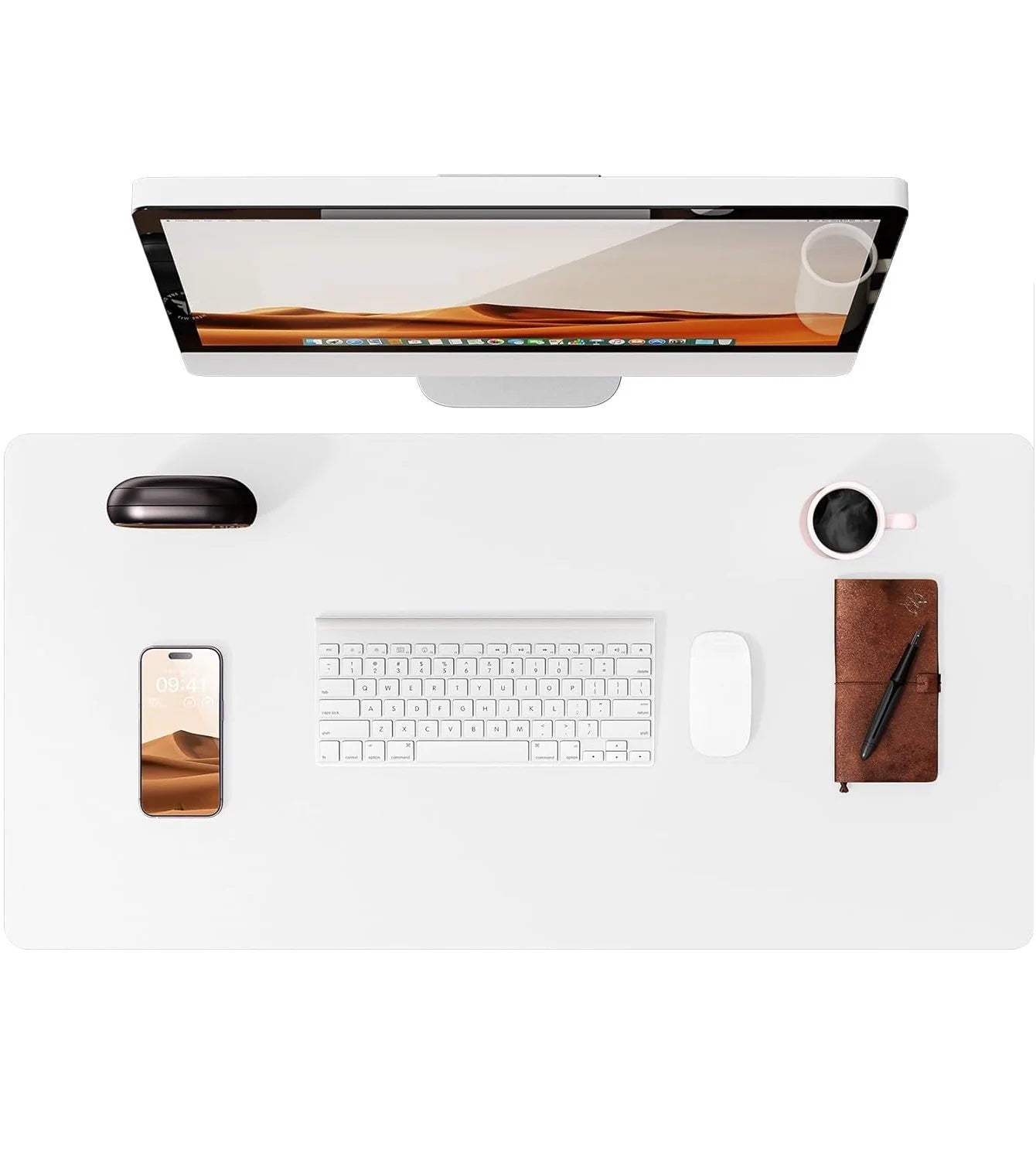 Large PU Leather Desk Mat Mouse Pad Non Slip Office Laptop Desk Protector