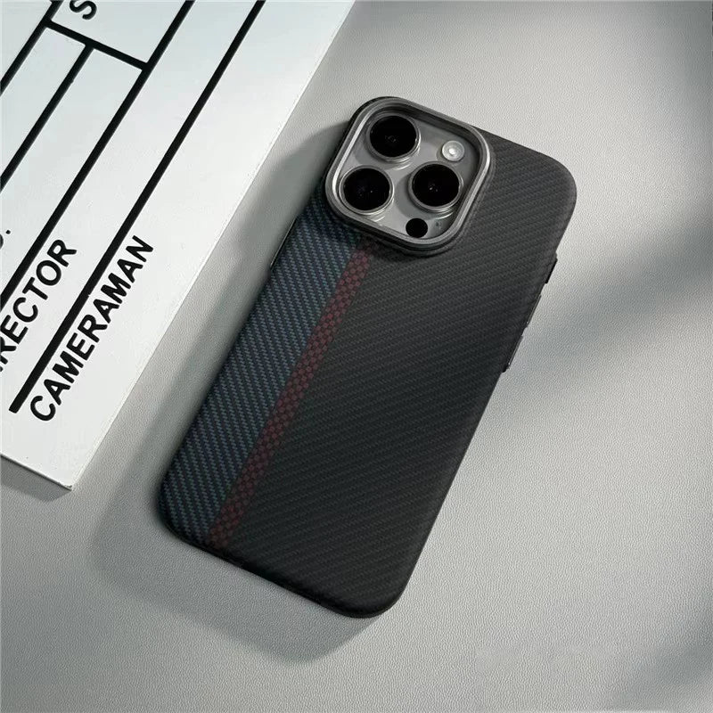 Geometric Carbon Fiber 3D Magnetic Hard iPhone Case