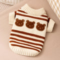 Bear Print Dog Knitted Sweater Warm Coat for Small Dogs