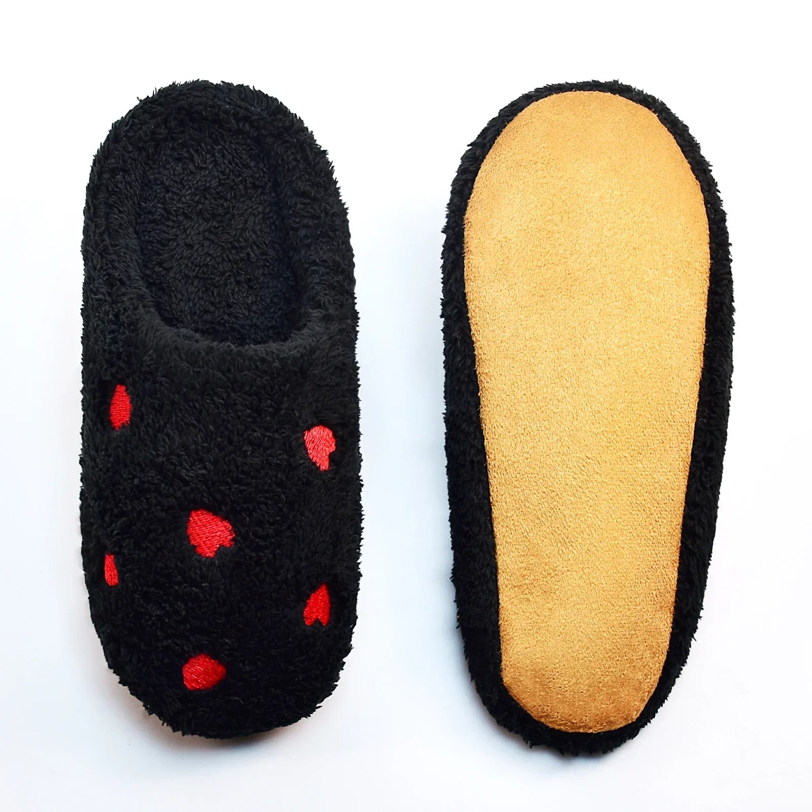 Women’s Heart Shaped Winter Slippers Soft Sole Cute Indoor House Shoes