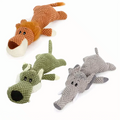 Bite Resistant Squeaky Plush Dog Toy Cartoon Lion Wolf Elephant Pet Toy