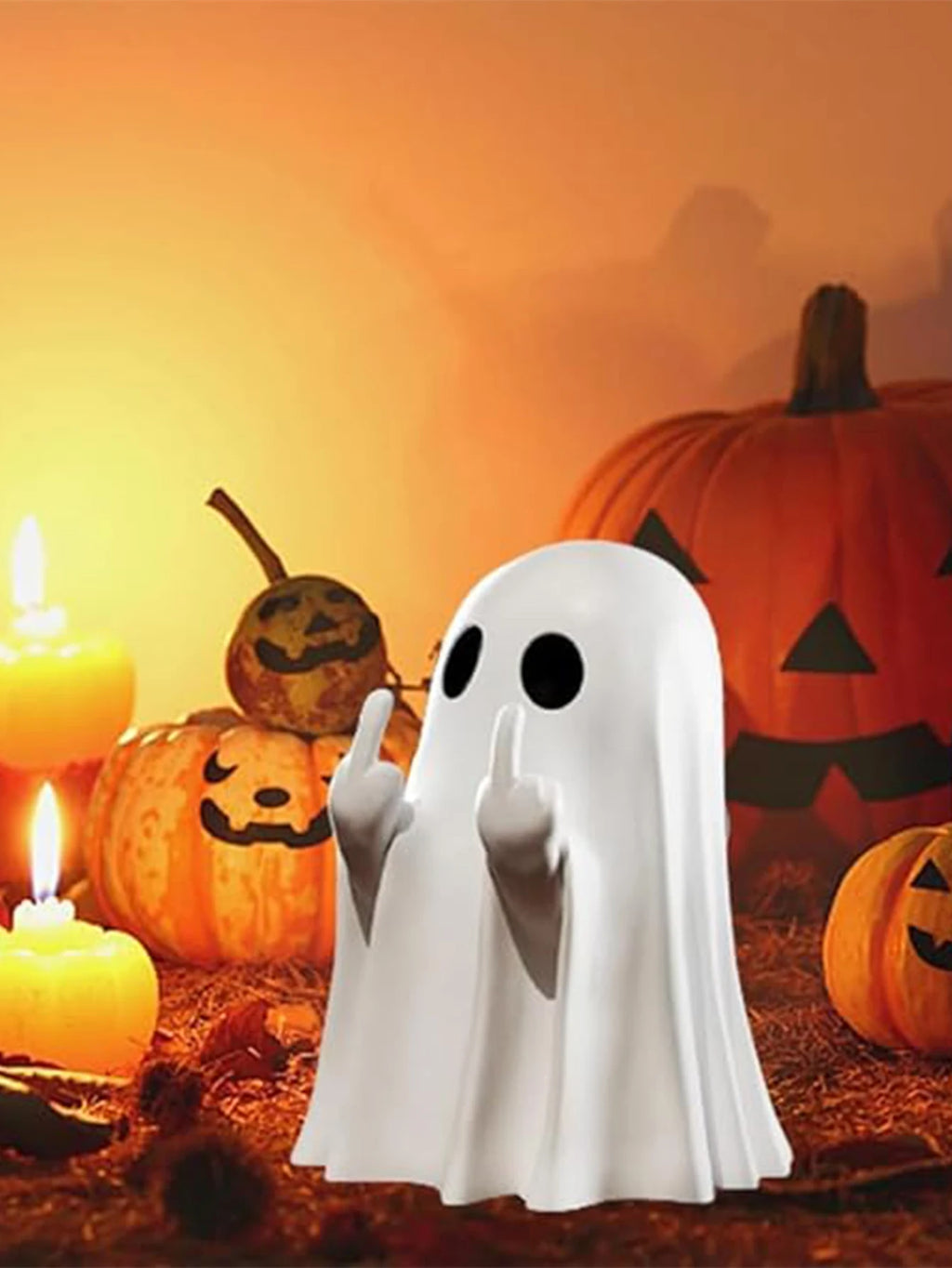 Middle Finger Ghost Halloween Statue Terrifying Ghost Decoration 7.5cm Statue