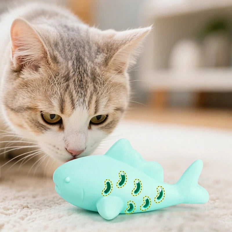 Interactive Fish Cat Chew Toy with Food Leakage