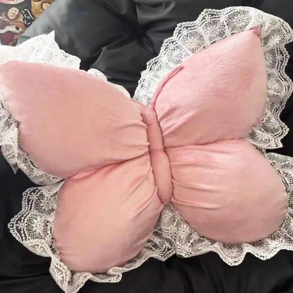 Cute Butterfly Bow Cushion Pillow Soft Decorative Pillow for Sofa Bedroom Car