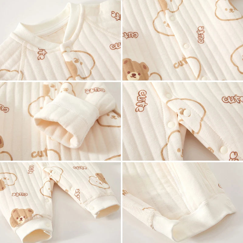 Newborn Winter Bear Jumpsuit Long Sleeve Romper Onesie