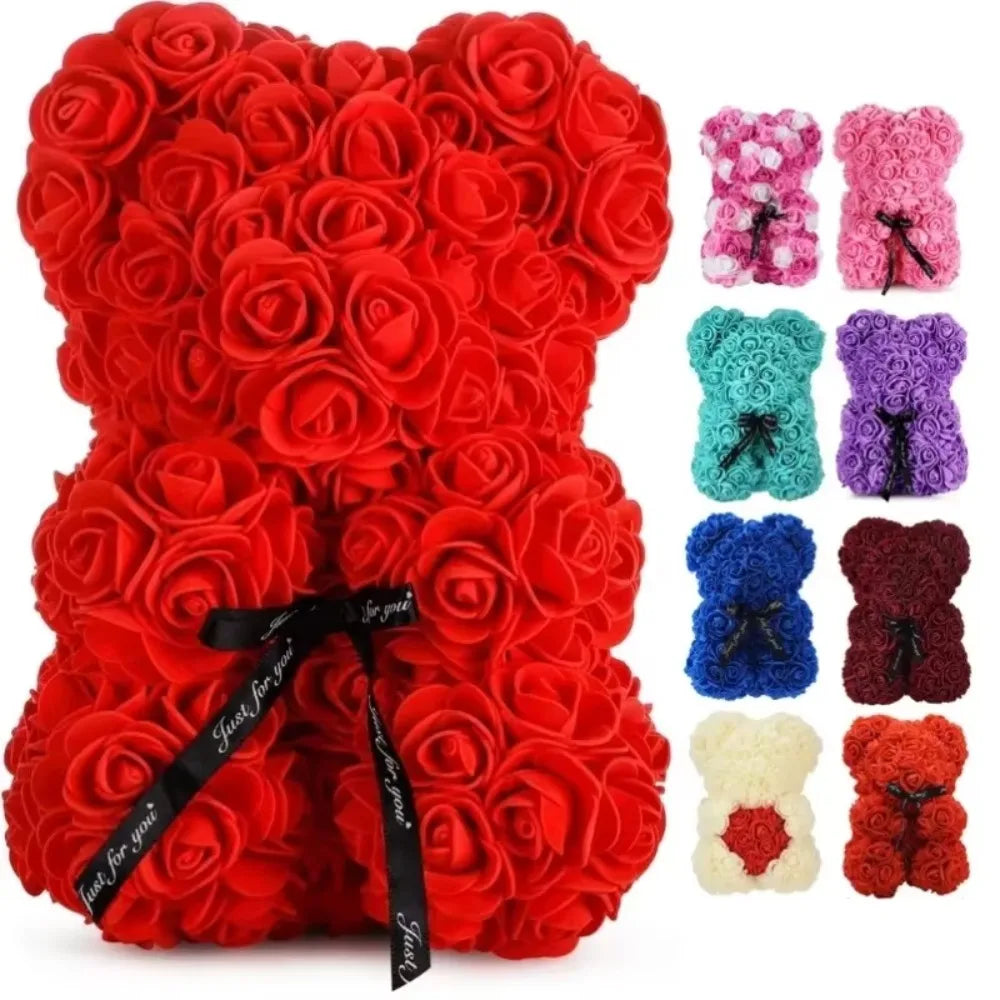 Eternal Rose Teddy Bear Gift for Mom