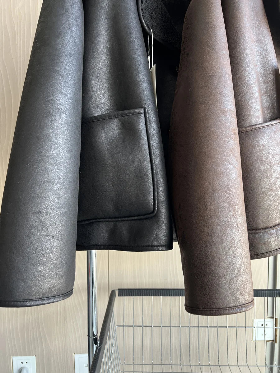 Oversized Double Sided Jacket for Women Warm Winter Coat