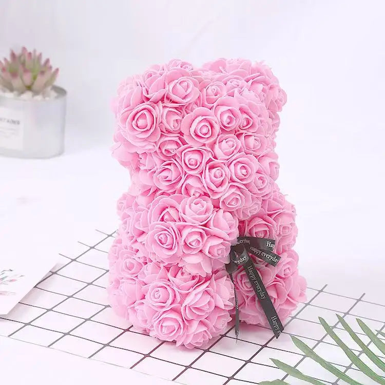 Rose Flower Teddy Bear Gift with Box for Women