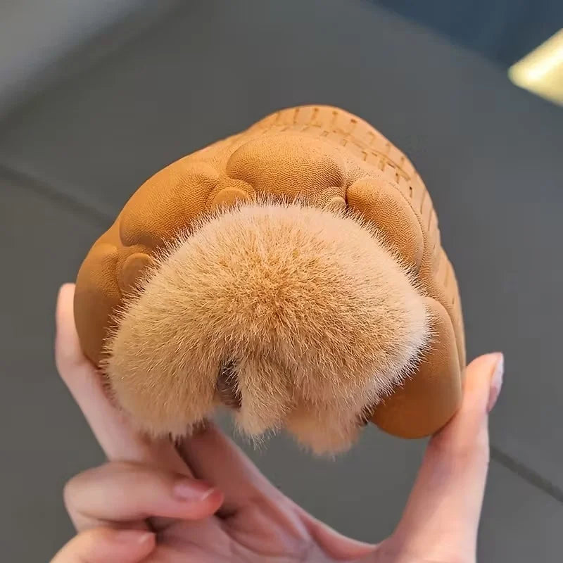 Kids Capybara Slippers Warm Plush Winter Indoor Shoes Cute Cartoon Non-Slip Soft Home Slippers for Boys and Girls