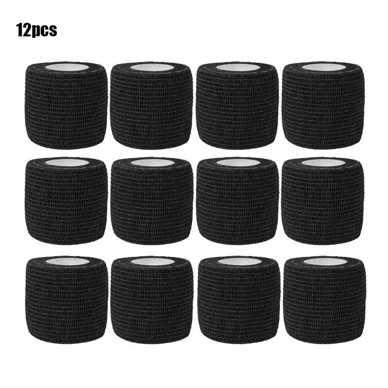 Self Adhesive Elastic Sports Bandage Black Cohesive Wrap Wrist Ankle Support Tape